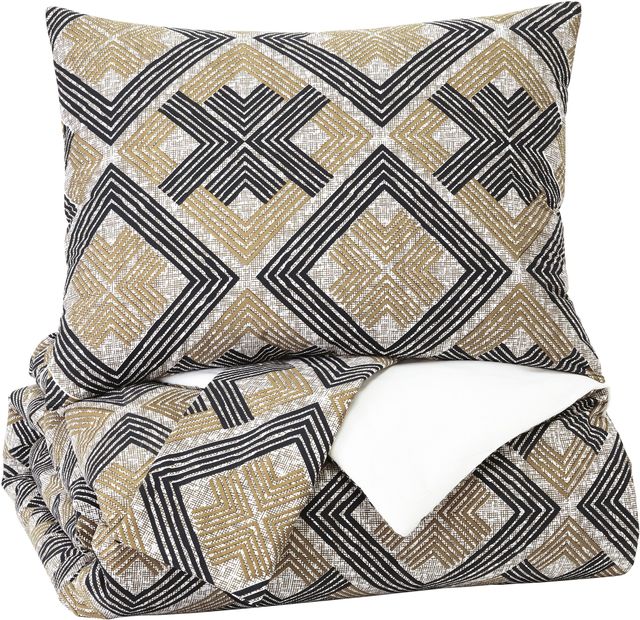 Signature Design by Ashley® Scylla Black/Brown King Comforter Set-0