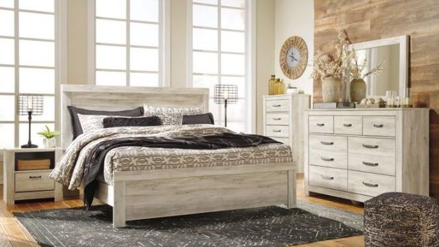Signature Design by Ashley® Bellaby 2-Piece Whitewash Queen Crossbuck Panel Bed Set-3
