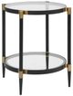 Uttermost® Chadid Glass Top Side Table with Black Frame and Gold Accents-0