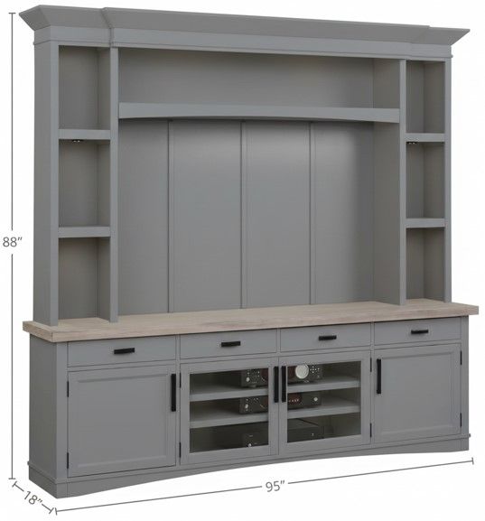 Parker House® Americana Modern Dove Entertainment Center with Back Panel-2