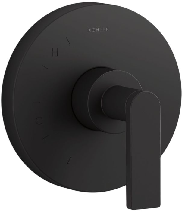 KOHLER® Composed® Rite-Temp® Matte Black Valve Trim with Lever Handle-0