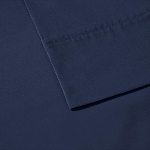 Olliix by Madison Park Peached Percale Navy King Cotton Sheet Set-1