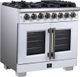 FORNO® Capriasca Series Alta Qualita 36" White Pro Style Dual Fuel Range-1