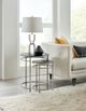 Hooker® Furniture Saint Armand 2-Piece Black Nesting Table Set with Brushed Pewter Base-1
