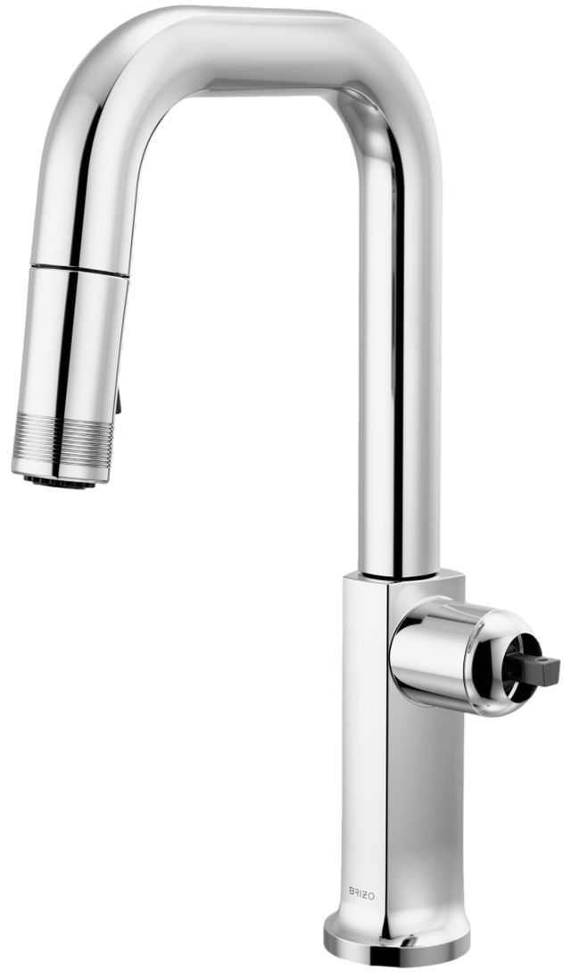 Brizo Kintsu® Lumicoat® Polished Chrome Onyx Pull-Down Prep Faucet with Square Spout-0