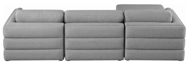 Meridian Furniture Beckham 4-Piece Grey Linen Polyester Modular Sectional-1