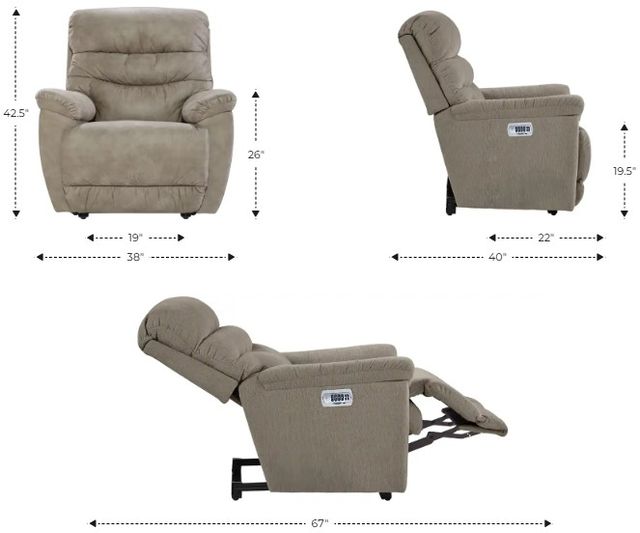 La-Z-Boy® Joshua Twilight Power Wall Recliner with Headrest and Lumbar-2