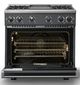 Viking® 7 Series 36" Cast Black Pro Style Natural Gas Range with 12" Reversible Griddle-1