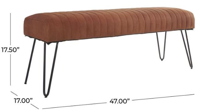Deco Marche Brown Leather Bench-3