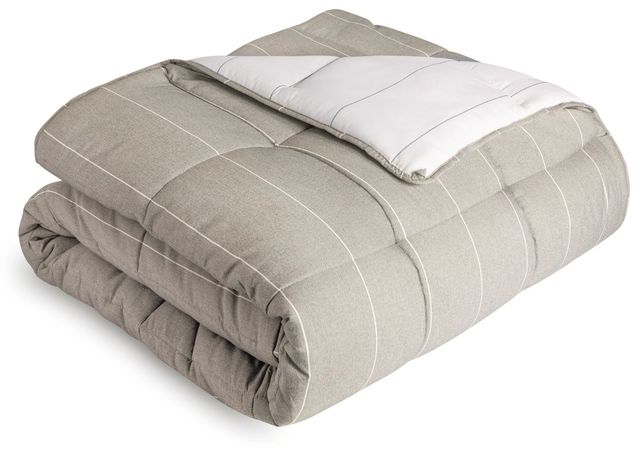 Malouf® Woven Chambray Birch Twin Comforter Set-0