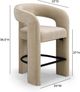 TOV Furniture Malone Taupe Chenille Counter Stool-2