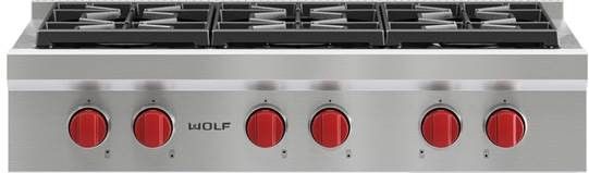 Wolf® 36" Pro Natural Gas Style Natural Gas Rangetop
