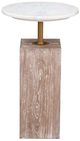 Bassett Mirror Holt White Accent Table with Beige Base-1