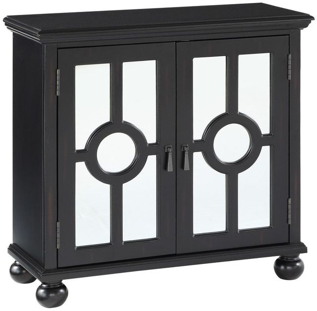 Mazin Furniture Polly Antique Black Accent Chest with Mirror-1