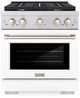 ZLINE 30" Stainless Steel Pro Style Gas Range with White Matte Door-0