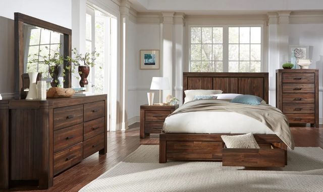 Modus Furniture Meadow Brick Brown King Storage Panel Bed-1