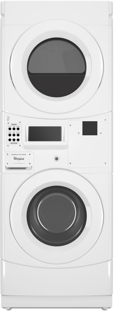Whirlpool® Commercial 3.1 Cu. Ft. Washer, 6.7 Cu. Ft. Dryer White Stack Laundry-0