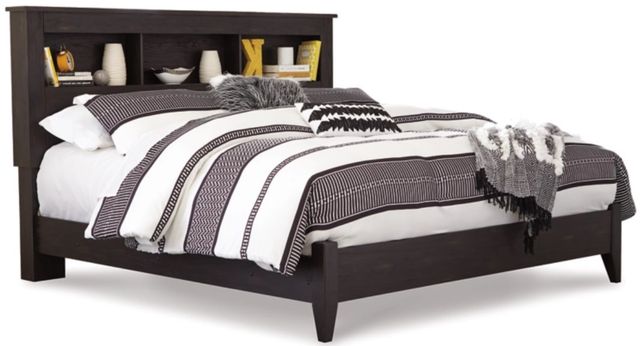 Signature Design by Ashley® Reylow 4-Piece Dark Brown King Bookcase Bed Set-3