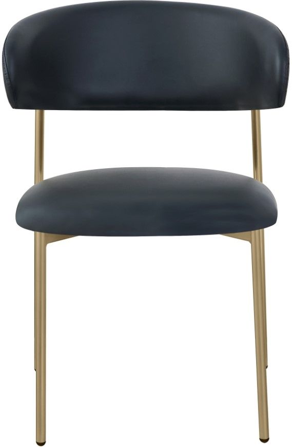Meridian Furniture Lupita Black/Gold Vegan Leather Dining Chair-1