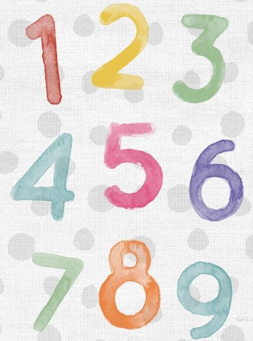 Classy Art Watercolor Numbers by Natalie Carpentieri Wall Art-1