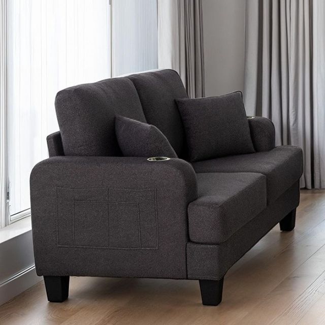 Furniture of America® Cinderford Dark Gray Loveseat-1