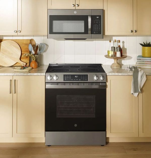 GE 600 Series 30" Slate Slide-In Electric Range
