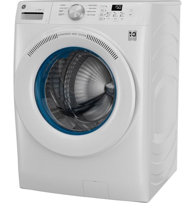 GE® SmartHQ™ 5.3 Cu. Ft. White Front Load Washer with OdorBlock™-3