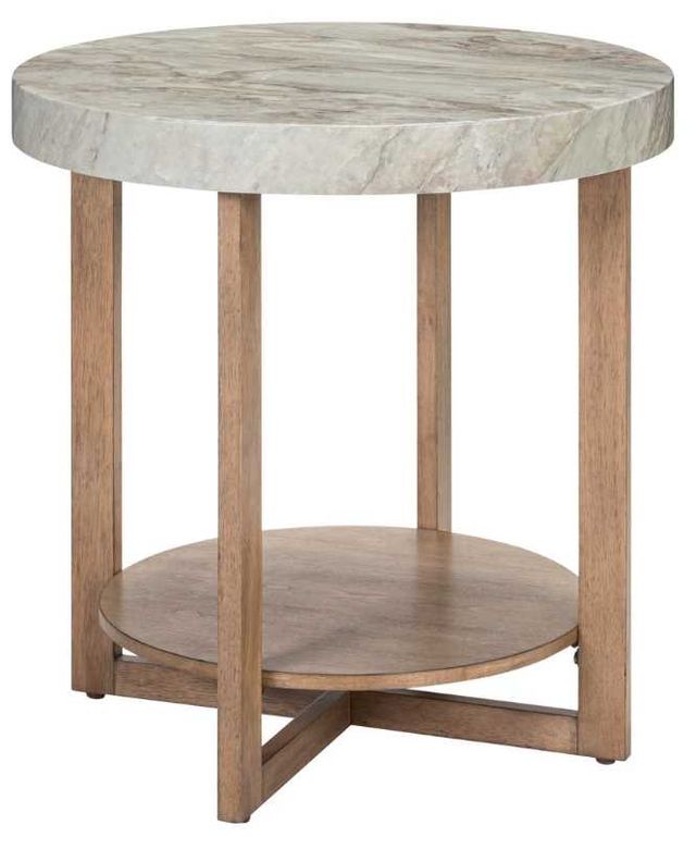 Liberty Furniture Danby Alabaster End Table with Nutmeg Base-0