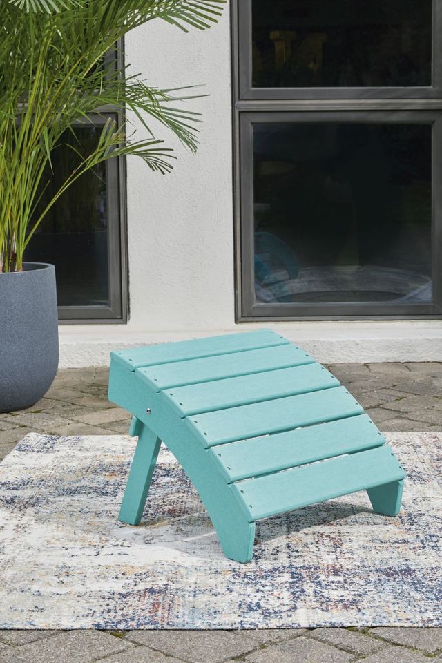 Signature Design by Ashley® Sundown Treasure Turquoise Ottoman-2