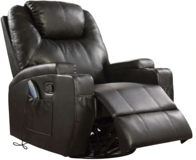 ACME Furniture Waterlily Black Motion Rocker Recliner with Swivel-0