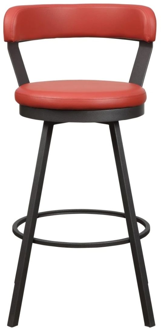 Homelegance® Appert Dark Gray/Red Swivel Pub Height Chair-2