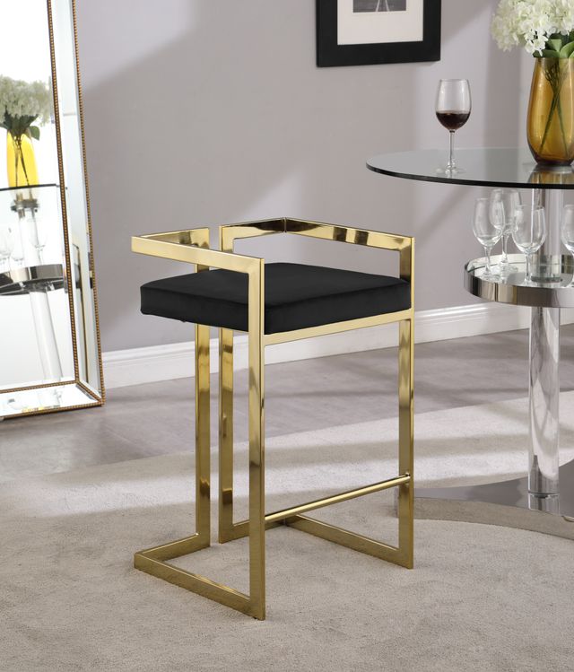 Meridian Furniture Ezra Black Velvet Counter Stool-3
