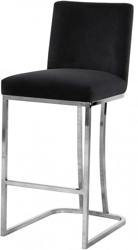 Meridian Furniture Heidi Black Velvet Counter Stool-2