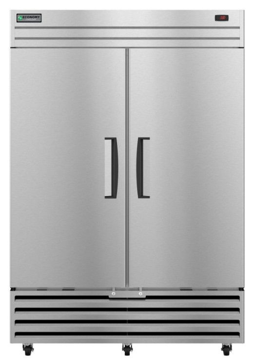 Hoshizaki Economy 55" 38.6 Cu. Ft. Stainless Steel Two Section Upright Freezer with Lock-0