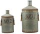 A & B Home 2-Piece Gray Patchin Metal Outdoor Jug Set-0