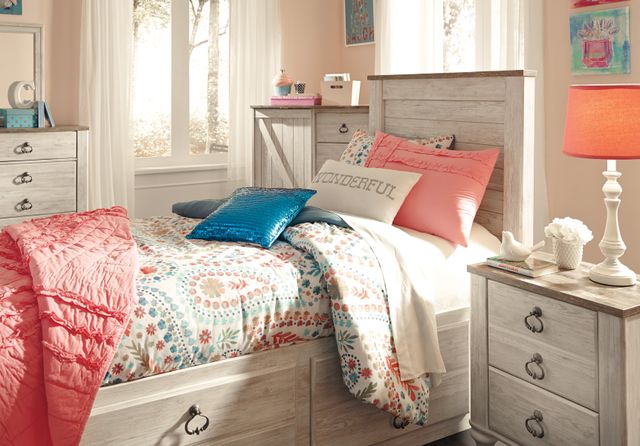 Signature Design by Ashley® Willowton Whitewash Twin Panel Headboard-2