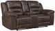 Homelegance® Hazen Dark Brown Double Manual Reclining Loveseat with Center Console-0