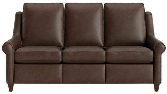 Bassett® Furniture Customizable Magnificent Leather Roll Arm Power Reclining Sofa-1