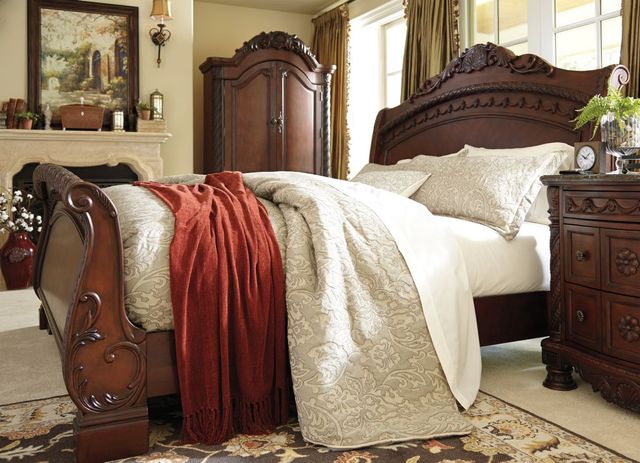 Millennium® By Ashley® North Shore Dark Brown King Sleigh Bed-1