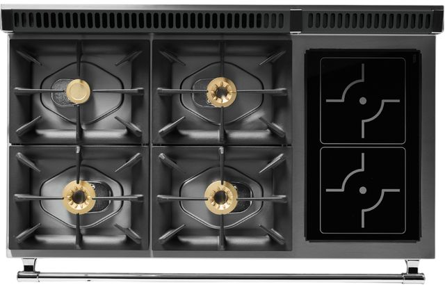 Viking® Tuscany 48" Antique Bronze Pro Style Dual Fuel Range with 2 Induction-3