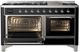 Ilve® Majestic III 60" Glossy Black Pro Style Dual Fuel Liquid Propane Range with Triple Glass Door and Chrome Trim-2