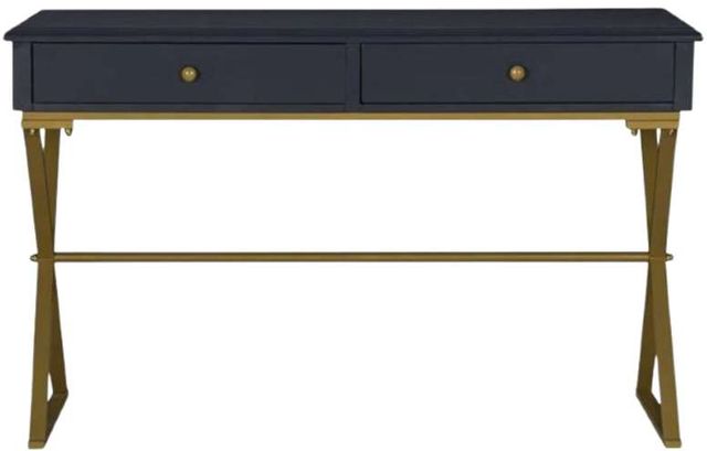 Linon Emma Blue/Gold Campaign Writing Desk-2
