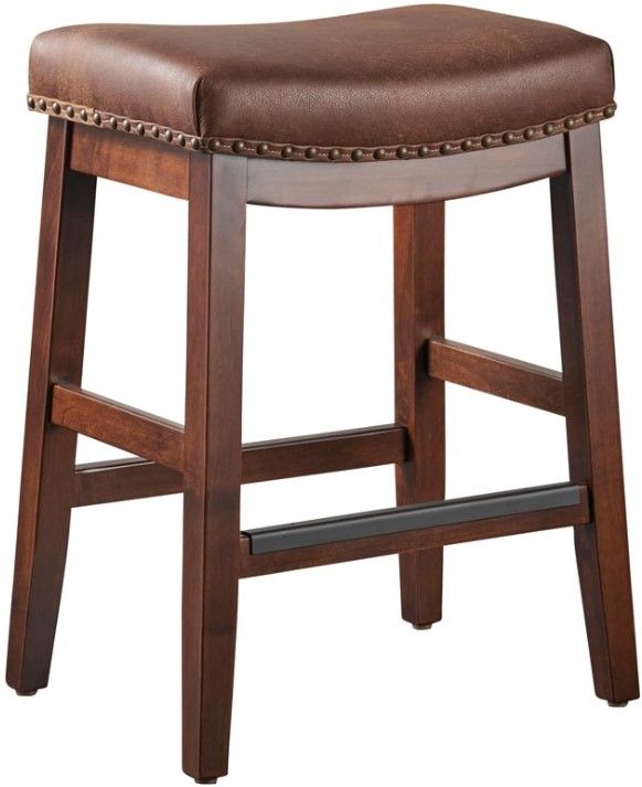 Urban Collections by Yutzy Woodworking Brown Upholstered Saddle Stool-0
