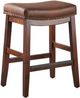 Urban Collections by Yutzy Woodworking Brown Upholstered Saddle Stool-0