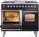 Ilve® Nostalgie II Series 40" Glossy Black Pro Style Dual Fuel Range-2