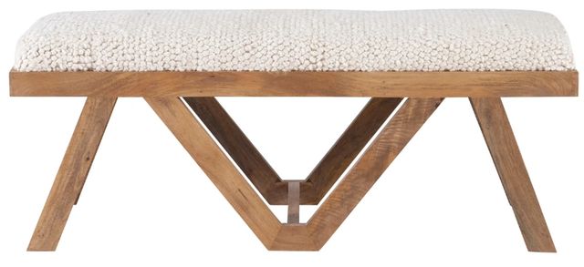 Powell® Benicio Brown/White Upholstered Bench-3