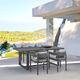 Armen Living Menorca 2-Piece Gray Aluminum/Fabric Outdoor Dining Arm Chair Set-2