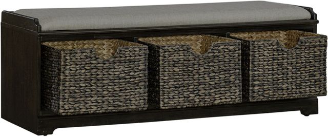 Liberty Furniture Mill Creek Cream/Peppercorn Wall Storage Bench-2