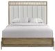 Bernards Elure Latte/White Upholstered and Strap King Panel Bed-1