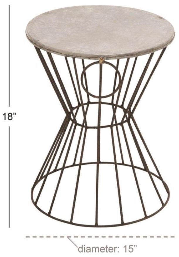 Deco Marche Gray Drum Table-2